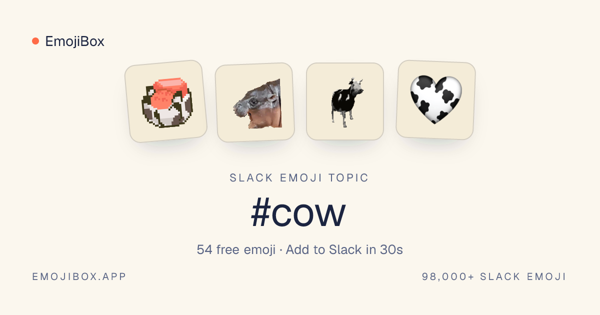Cow Slack emoji: 54 free cow emojis to download · EmojiBox