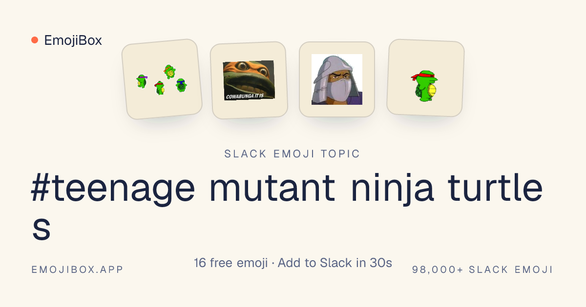 Teenage Mutant Ninja Turtles Slack emoji: 16 free teenage mutant ninja ...